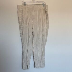 PREOWNED Old Navy Cream linen High-Rise Straight Pants XL